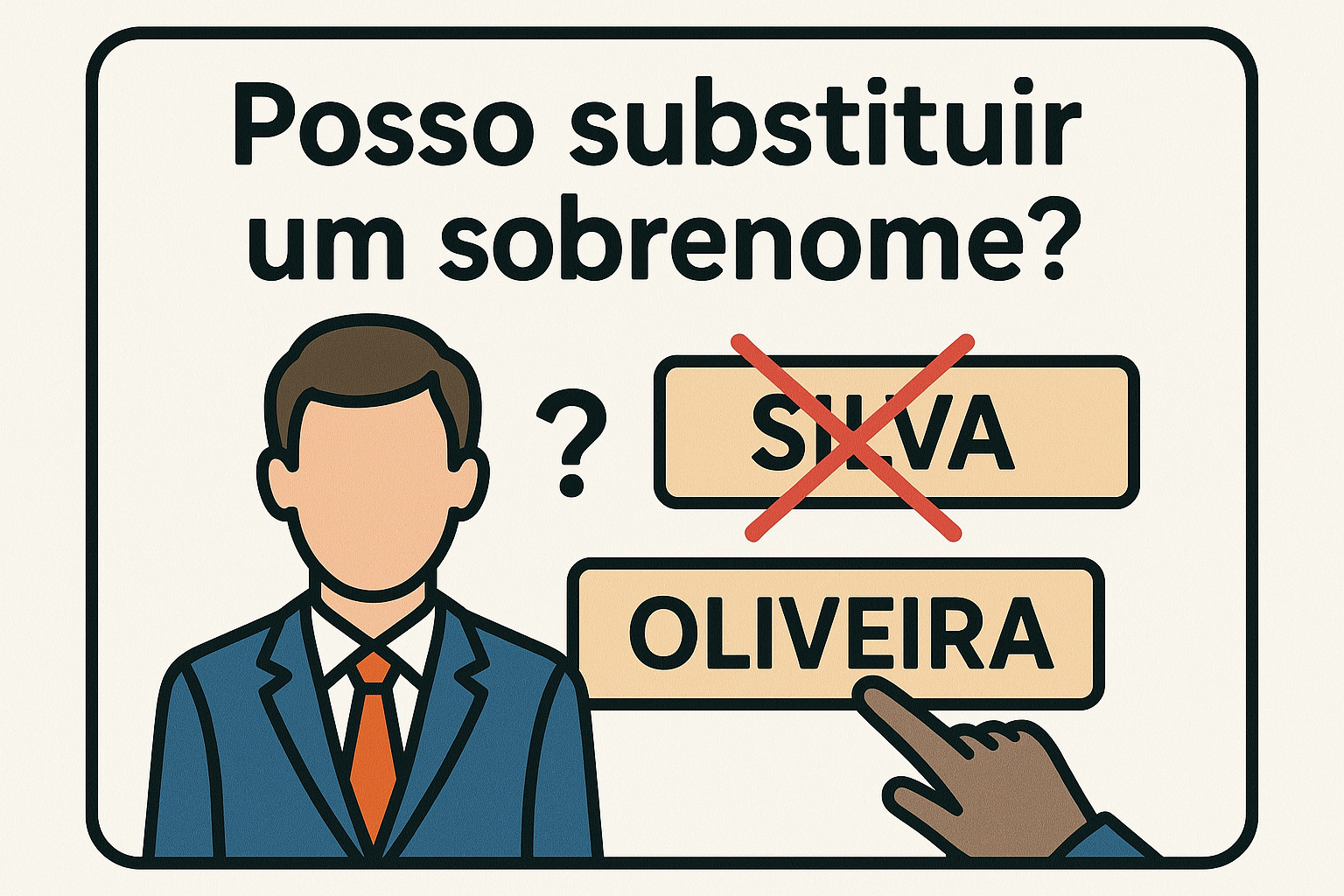 Posso substituir um sobrenome?